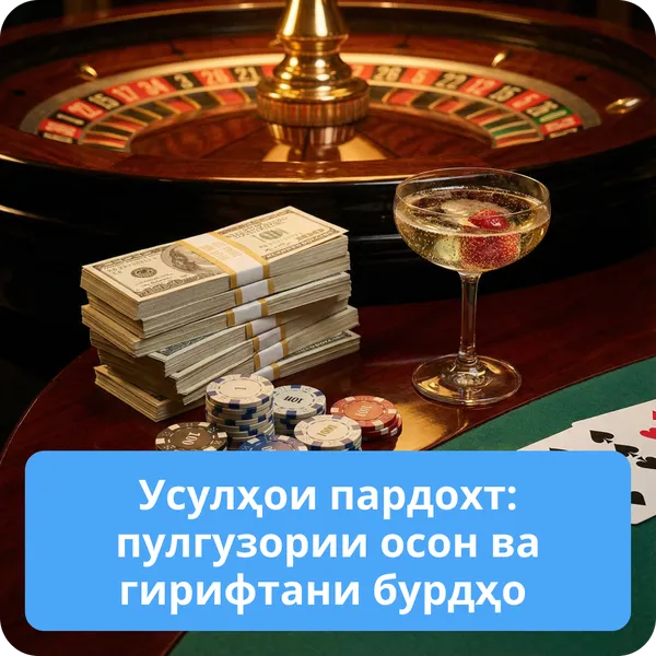 Усулҳои пардохт: пулгузории осон ва гирифтани бурдҳо